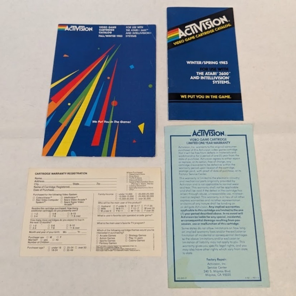 Vintage Atari Video Game Cartridge‎ Mini Product Catalog Game Insert Lot 1983